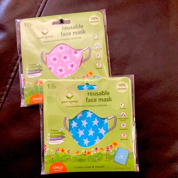 Green Sprouts Reusable Face Masks - Pink and Blue - Picture 1 of 10